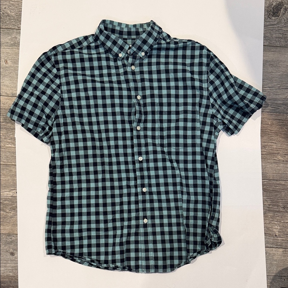 Goodfellow & Co Teal and Black Plaid Shirt